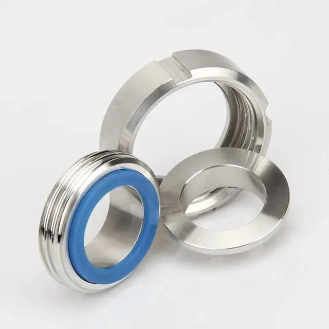 Alt view image 2 of 3 - 51mm 2" SS304 Stainless Steel Sanitary SMS Weld On Socket Union Set Pipe Fitting For Food Industries