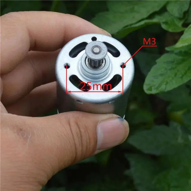 Alt view image 4 of 6 - 555 DC Motor Front Ball Bearing Motor Silent High Torque Low Speed Carbon Brush Motor 6V12V18V  2600-8200rpm Shaft Dia 3.17mm