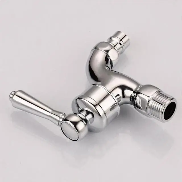 Alt view image 2 of 4 - Faucet Solid Brass Outdoor Garden Washing Machine Tap Chrome Plated Standard G1/2 Threaded