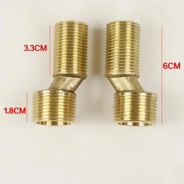 Alt view image 3 of 4 - 2pcs Copper Bathtub Wall-Mounted Faucet Extension Pipe Fittings Eccentric Variable Ddiameter Curved Feet Bent Feet Accessories