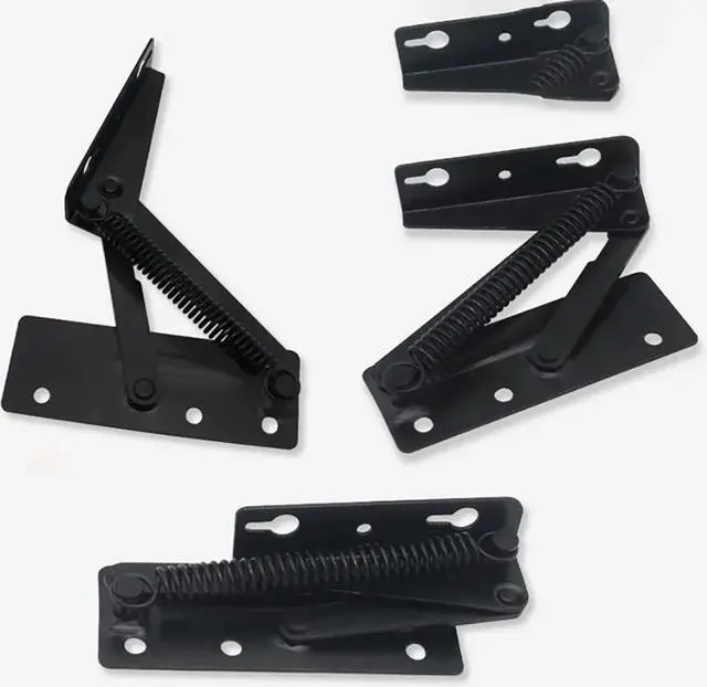 Alt view image 2 of 6 - 2Pcs/set Black Sofa Hinge Furniture Hinges Multifunctional Supporting Spring Hinges For Support Sofa Headrest, Storage Box