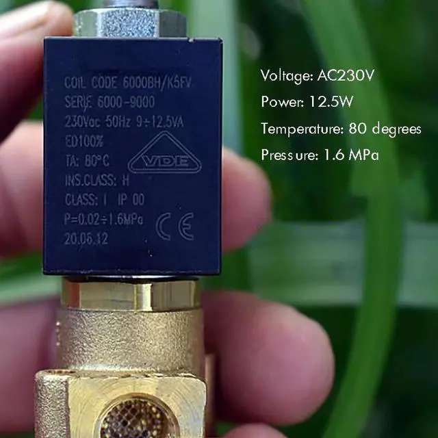 Alt view image 3 of 3 - Two Position Three Way Copper Material Solenoid Valve for Coffee Machine, 12.5W, 1/8 Inner Thread, Max Pressure 1.6MPa