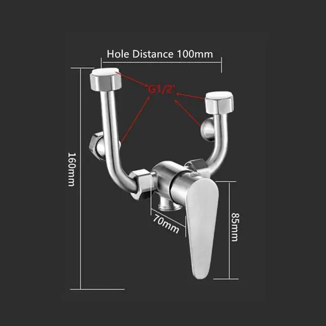 Alt view image 5 of 5 - 304 Stainless Steel Brushed Electric Water Heater Mixing Valve Hot and Cold Bathtub Faucet