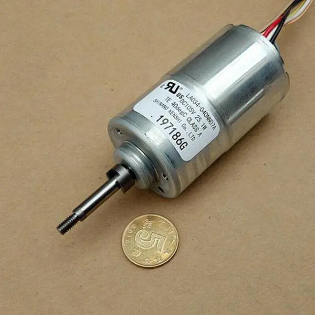 Alt view image 2 of 3 - SHINANO LA034-040NN07A 3-Phase 8-Wire Hall Brushless Electric Motor Double ball bearing Large Torque DC105V 25W