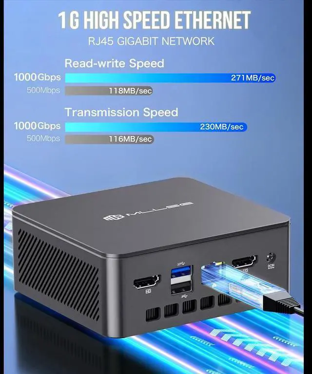 Alt view image 6 of 7 - MLLSE mini PC G3 Intel Alder Lake N100, RAM 16 GB, SSD 512GB, Intel UHD Graphics, Windows 11 Pro