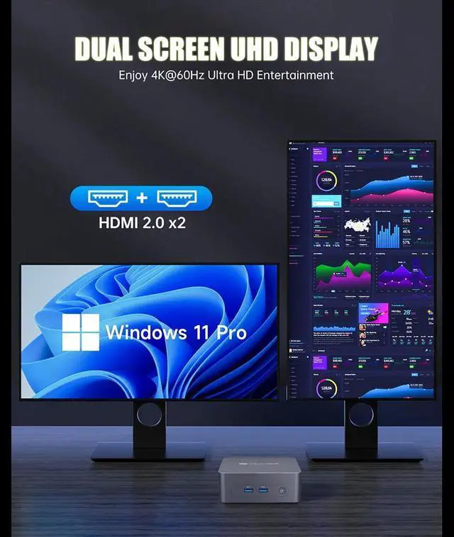 Alt view image 4 of 7 - MLLSE mini PC G3 Intel Alder Lake N100, RAM 16 GB, SSD 512GB, Intel UHD Graphics, Windows 11 Pro