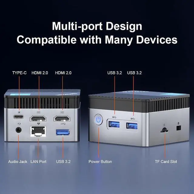 Alt view image 6 of 7 - MLLSE GMKtec KB5 Mini PC Intel Celeron N5105 Windows 11 Pro 4K 8GB RAM 128GB ROM WiFi5 BT4.2 Desktop Computer Mini Pc Work
