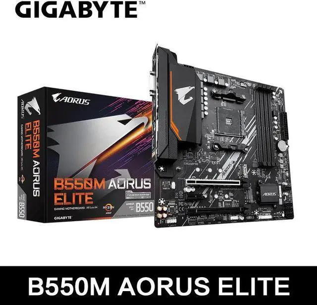Alt view image 12 of 18 - GIGABYTE B550M AORUS ELITE AM4 AMD B550 Micro-ATX Motherboard with DDR4, Dual M.2, PCIe 4.0, Realtek GbE LAN