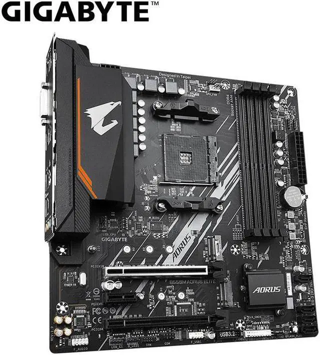 Alt view image 13 of 18 - GIGABYTE B550M AORUS ELITE AM4 AMD B550 Micro-ATX Motherboard with DDR4, Dual M.2, PCIe 4.0, Realtek GbE LAN