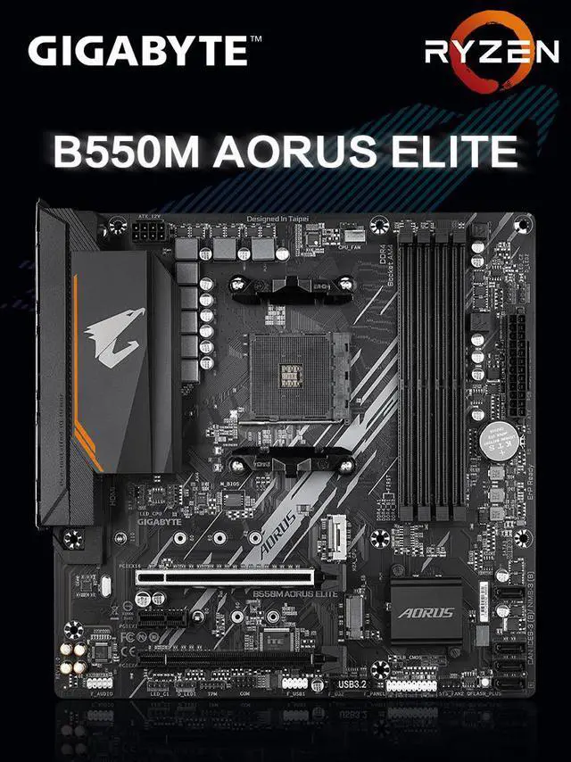 Alt view image 18 of 18 - GIGABYTE B550M AORUS ELITE AM4 AMD B550 Micro-ATX Motherboard with DDR4, Dual M.2, PCIe 4.0, Realtek GbE LAN