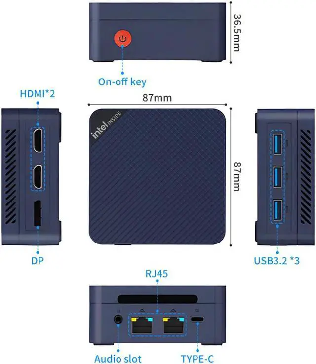 Alt view image 6 of 7 - MLLSE Mini PC G2 Pro 12GB RAM 512GB SSD Mini Computer, Mini Desktop Computer with Intel Twin Lake N150 Quad Core Processor, WiFi 5/BT5.1/HDMI/DP/ 4K HD/USB3.2 Gen2*3