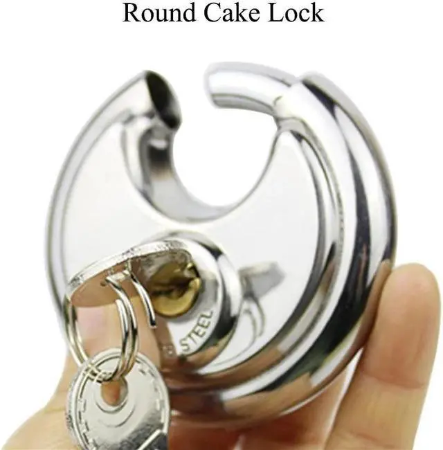 Main image of 70mm Stainless Steel Round Cake Keyed Padlock Locks Anti-theft Key Lock For Hardware Outdoor Warehouse Cabinet Bicycle Lock