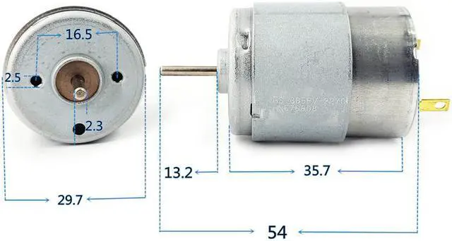 Alt view image 3 of 6 - 1PC RS-385PV-2270 DC Motor DC 12V 110mA 10000RPM Micro Carbon Brushed DC Motor DIY Electric Tool Motor Output Shaft Length 13.2m