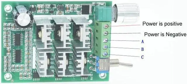 Alt view image 5 of 6 - Three-phase brushless sensorless speed controller,motor speed controller DC 5V 6V 9V 12V 36V fan controller forward and reverse