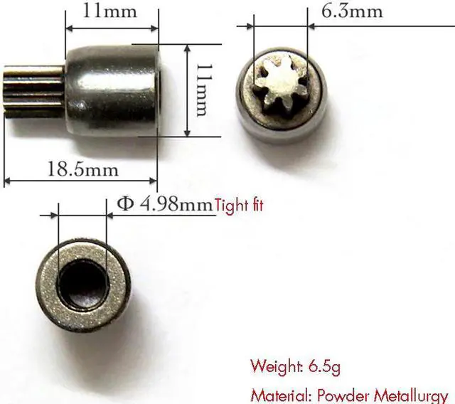 Alt view image 2 of 3 - 7-gear Motor Gear Powder Metallurgy Pinion Gear Sleeve Bushing Aperture: 5mm Replacement Parts for Cordless Electric Wrench