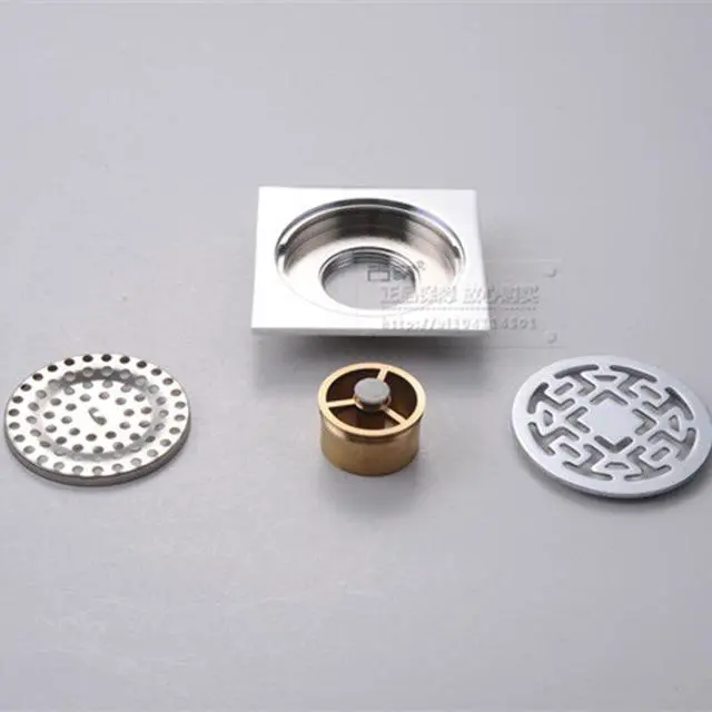 Alt view image 4 of 4 - Copper Shower Floor Drain Bathroom Toilet Floor Drain Water Anti-Odor Floor Drain Floor Drain
