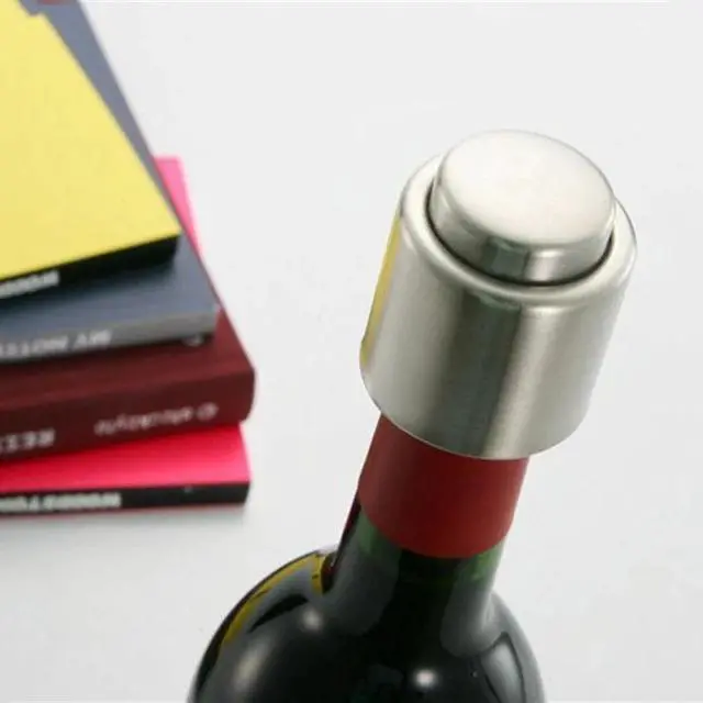 Alt view image 5 of 6 - 1pc Stainless Steel  Wine Stopper Red Wine/Champagne Push TypeVacuum Seal Sealant Pump Cap Sealer Bottle Cover Kitchen Bar Tools