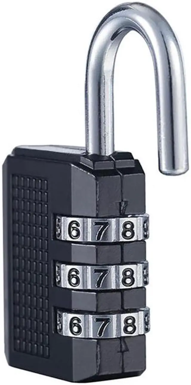 Alt view image 6 of 6 - 3 Digit Resettable Combination Password Lock Gym Cabinet Locker Zinc Alloy Travel Suitcase Business Luggage Safety Code Lock