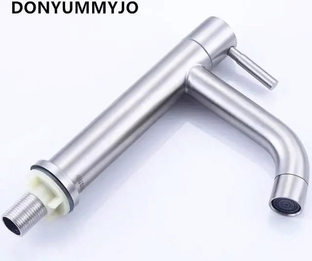 Main image of DONYUMMYJO 1pc 304 Stainless Steel Single Cold Basin Faucet Taps With One hose