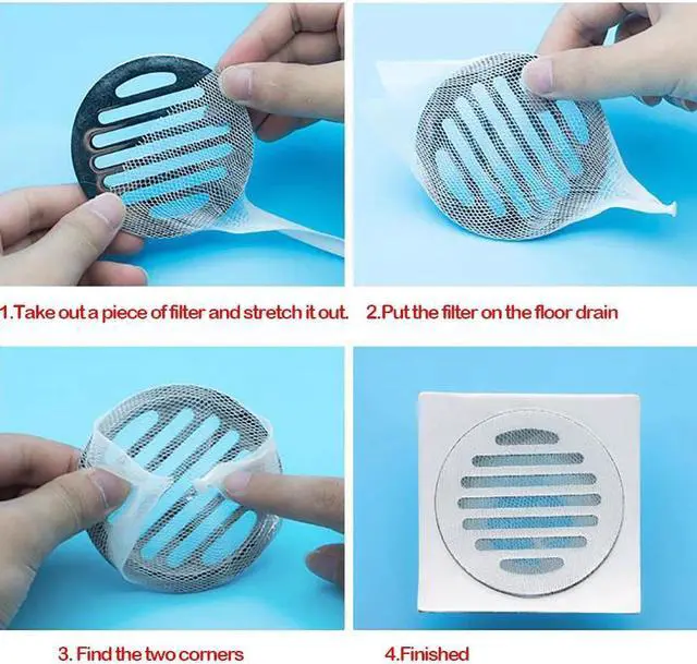 Alt view image 4 of 5 - 100pcs/set Kitchen Sink Anti-blocking Filters Hair Filter Mesh Bag, Sewer Filter Sink, Bathroom Floor Outlet Drain Strainers