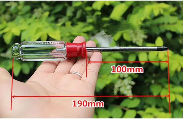 Main image of Phillips Screwdriver with Crystal Handle 190mm Long Cross-head Screwdriver Magnetic Screwdriver Household Hand Repair Tool