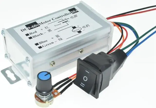 Alt view image 3 of 4 - 20A PWM DC Motor Speed Forward/Reverse Controller Motor Controller Positive/Negative Controller Electrical Equipment Accessories