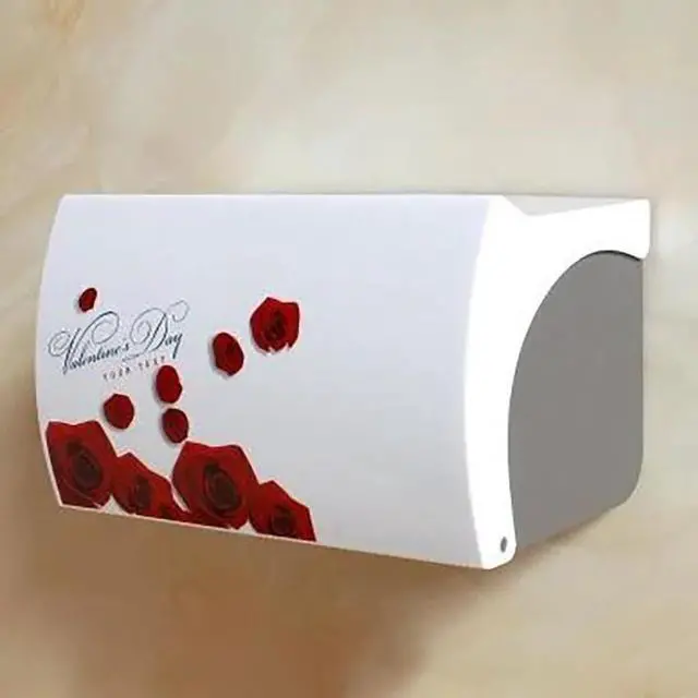 Alt view image 6 of 6 - Punching Free Toilet Roll Paper Holders Tissue Box Storage Rack Plastic Home Bathroom Flip Cover Paper Towel Box Tissue Shelf