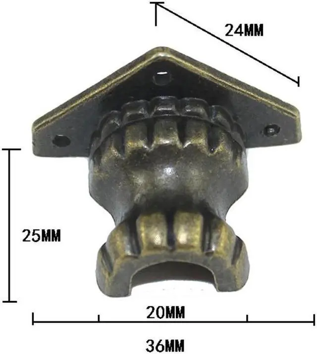 Alt view image 4 of 4 - 4pcs/lot Bronze Wood Box Box Feet Wood Case Corner Protector Decorative Furniture Legs for DIY Jewelry Chest Gift Box Wood Box