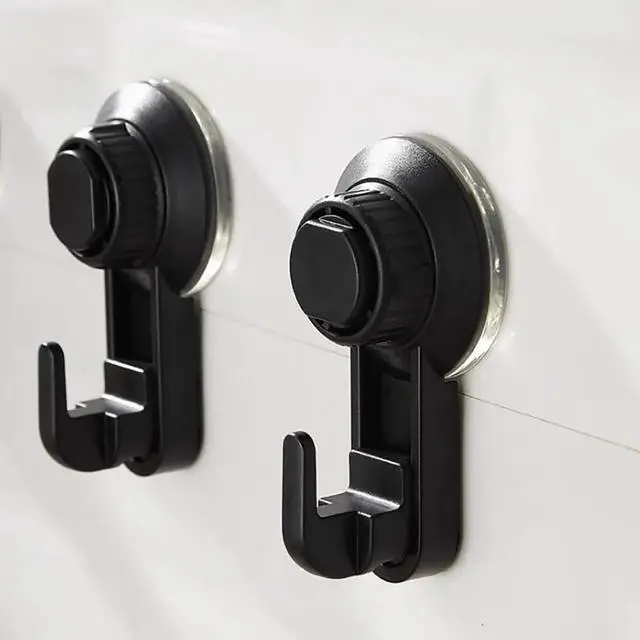 Alt view image 5 of 6 - 1PC Vacuum Suction Cup Hanging Hook Plastic Wall Mounted Clothes Peg Hook Hanger Robe Hooks Bathroom Kitchen Gloves Hooks Holder