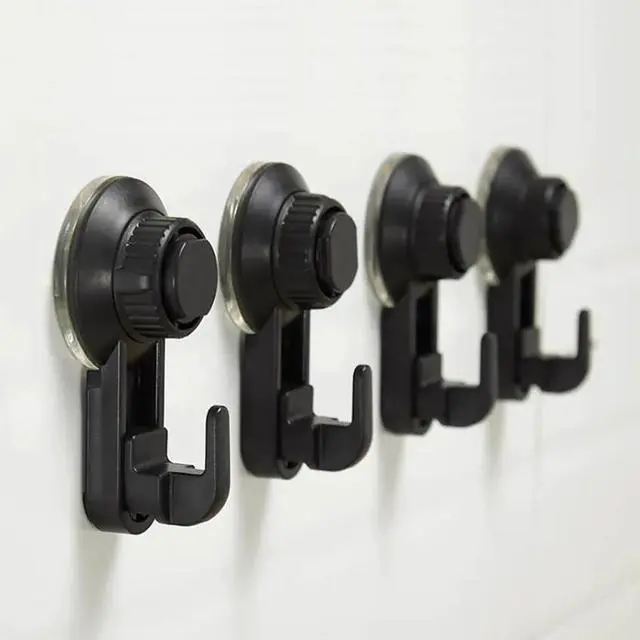 Alt view image 3 of 6 - 1PC Vacuum Suction Cup Hanging Hook Plastic Wall Mounted Clothes Peg Hook Hanger Robe Hooks Bathroom Kitchen Gloves Hooks Holder
