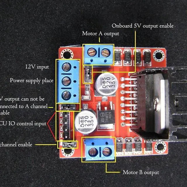 Alt view image 6 of 6 - L298N DC Motor Driver Board Module, Double Channel H Bridge Stepper Motor rive Controller Board Module For Robot Smart Car