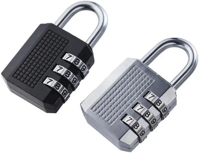 Alt view image 2 of 6 - 3 Digit Resettable Combination Password Lock Gym Cabinet Locker Zinc Alloy Travel Suitcase Business Luggage Safety Code Lock