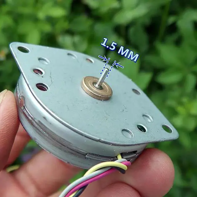 Alt view image 4 of 6 - 44MM Two Phase Four Wire Ultra-thin Stepper Motor, 10-Copper Gear, 0.5 Modulus DC 12V 3.6 Degree Stepper Motor Shaft Dia 1.5MM