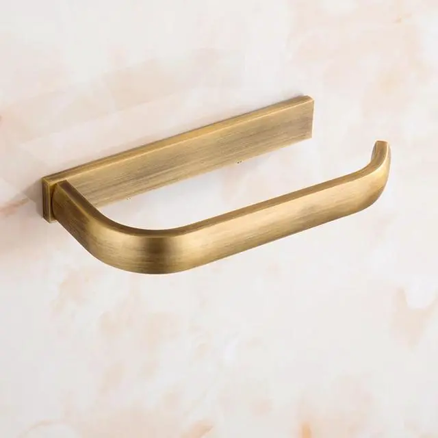Alt view image 4 of 6 - Antique Copper Toilet Paper Holder Rack Hotel Bathroom Roll Tissue Hanging Bar European Style Brass Paper Towel Shelf Decoration