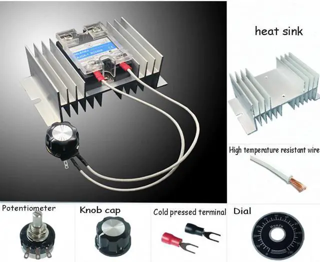 Alt view image 4 of 5 - High Power Voltage Regulator Single-phase Motor 0-220V 8KW Multifunctional Governor Temperature Adjustment Dimming AC Controller