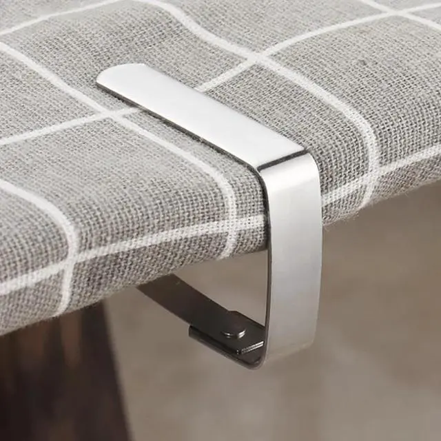 Alt view image 4 of 5 - 4PCS/Lot Adjustable Tablecloth Clips Stainless Steel Table Cover Clamps Table Cloth Clips for Kitchen Restaurant Picnic Tables