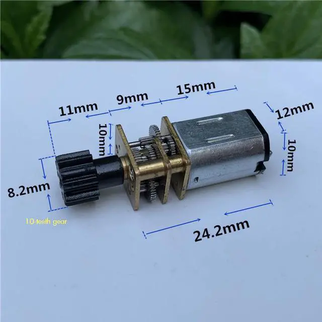 Alt view image 4 of 6 - GA12-N20 DC Geared Motor, D Shaft with Plastic 10-teeth Gear, Precision Gear Box  Motor 3V 6V for Electronic Door Lock