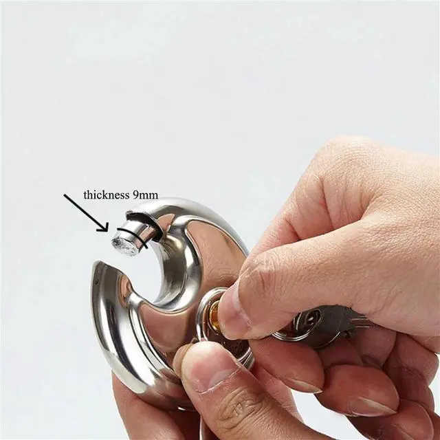 Alt view image 6 of 6 - 70mm Stainless Steel Round Cake Keyed Padlock Locks Anti-theft Key Lock For Hardware Outdoor Warehouse Cabinet Bicycle Lock