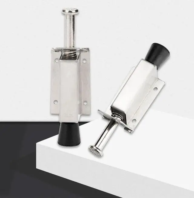 Alt view image 6 of 6 - Kickdown Door Stopper Stainless Steel Spring Loaded Foot Pedal Door Stops Holder Heavy Duty Door Locks Holder 140mm Length