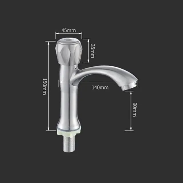 Alt view image 6 of 6 - 304 Stainless Steel Basin Faucet Bathroom Faucet Single Cold Tap Single Hole Countertop installation Basin Faucets