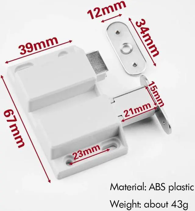 Alt view image 6 of 6 - Silent Double Door Cabinet Door Catch Stopper Push-type Rebounder Square Push to Open Touch for Cupboard Furniture Hardware