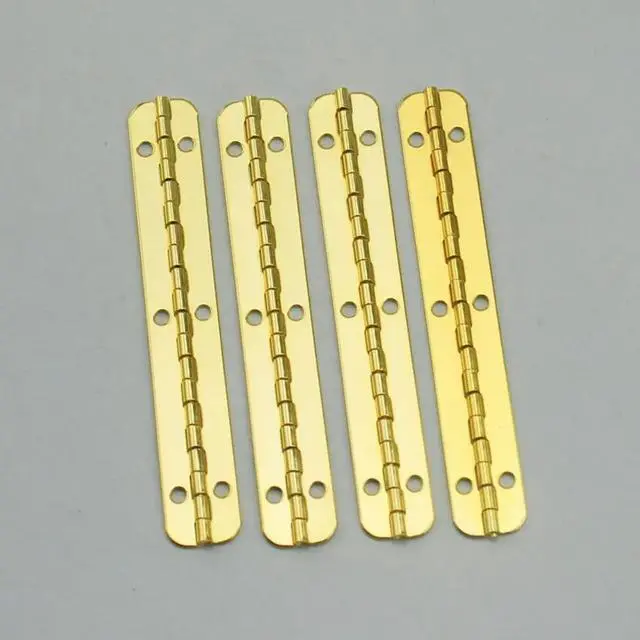 Alt view image 2 of 6 - 2Pcs/lots 180 Degree Wooden Box Hinge 100MM Window Door Narrow Side Hinge Iron Gold/Sliver Furniture Hinges Hardware Accessories