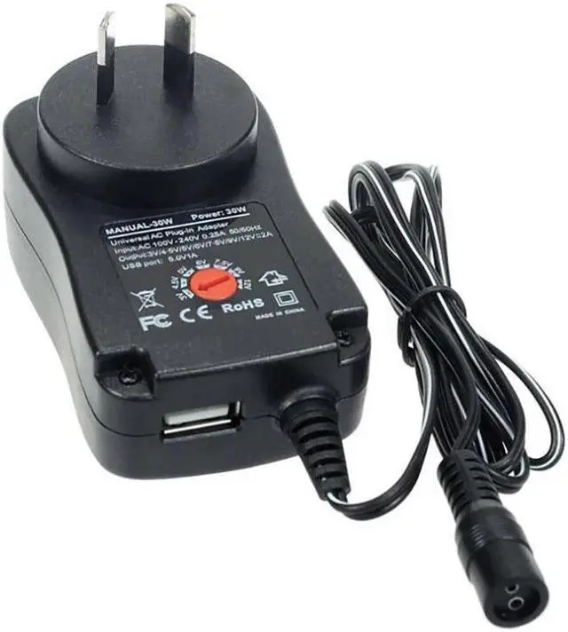 Alt view image 5 of 6 - 30w 3-12V Adjustable Power Adapter DC Adapters US/EU/AU/UK Plug Power Supply Adapter Charger Supply For Electric Car Route 1.2m