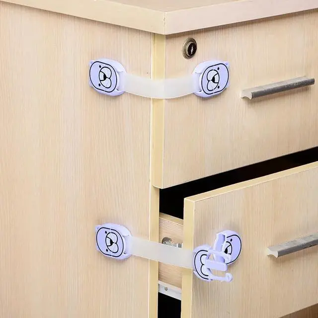 Alt view image 2 of 6 - Child Safety Lock Child safety protection products Double button kids safety lock toilet refrigerator drawer lock No Drilling