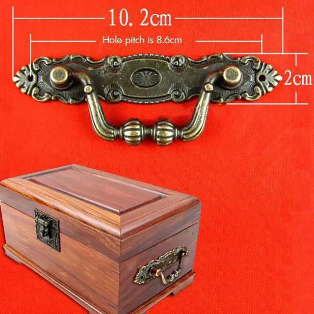 Main image of Vintage Drawer Pull Drop Swing Handles Dresser Pull Cabinet Knob Antique Bronze Handle for Kitchen Cabinet Wooden Box, 10.2x2cm