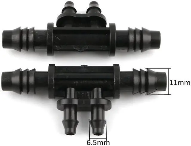 Alt view image 2 of 3 - 5pcs UP-CLOUD 8/11mm to 4/7mm Hose Barbed Reducing Cross Connector Garden Drip Irrigation System Parts Tube Repair 4 Way Joints