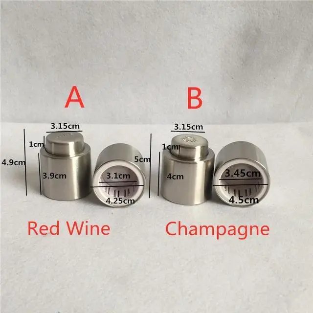 Alt view image 6 of 6 - 1pc Stainless Steel  Wine Stopper Red Wine/Champagne Push TypeVacuum Seal Sealant Pump Cap Sealer Bottle Cover Kitchen Bar Tools