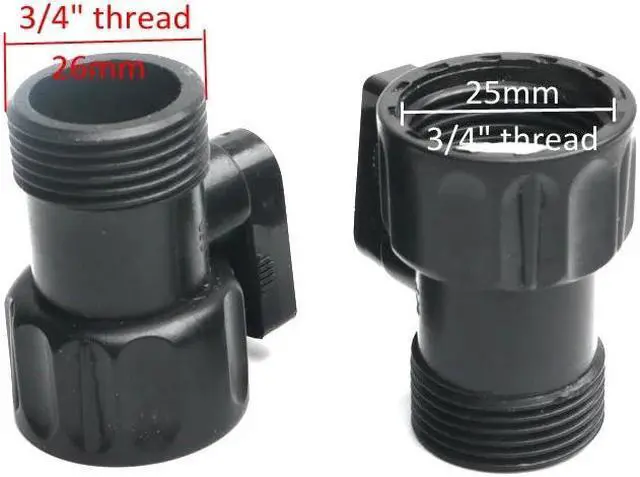 Alt view image 2 of 4 - 2pcs plastic garden irrigation valve 3/4" male to female thread extend hose tube switch for car wash tube