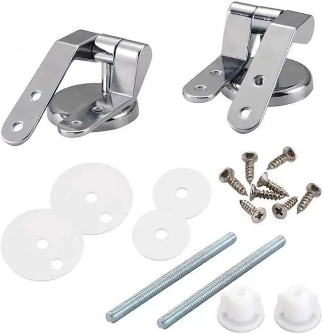 Alt view image 2 of 6 - zinc alloy stainless steel toilet seat hinges, flush cover mounting connector kit, toilet lid hinge mounting replacement fitting