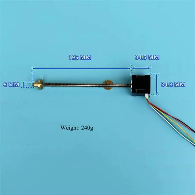 Alt view image 2 of 6 - 35mm Stepper Motor 2-phase 4-wire External Drive Linear Stepping Motor Reciprocating Screw Stepper Motors Electrical Accessories